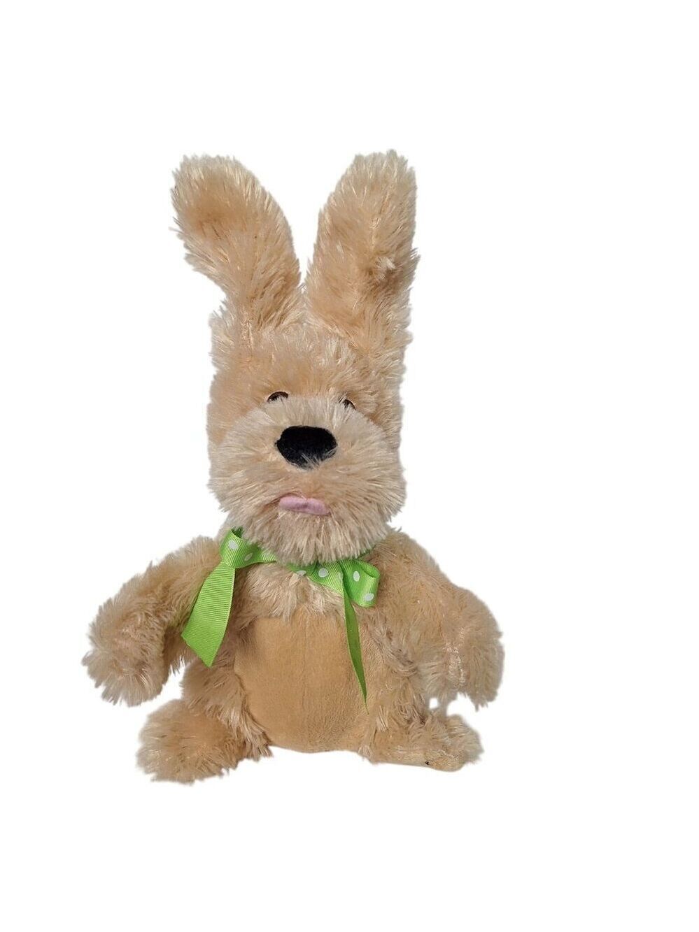 Cuddle Barn Dog Plush Tan Green 14 Inch Animated